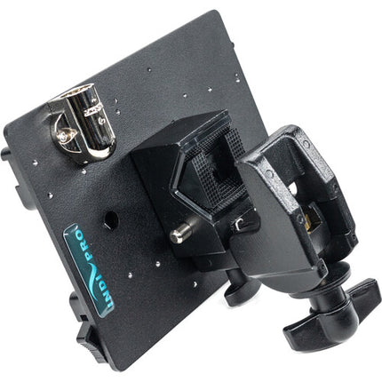 IndiPRO Tools Adaptador para Montura Gold y V con Conector XLR 3-Pin y Abrazadera de Bloqueo 14.8V