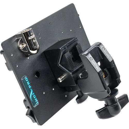 IndiPRO Tools Adaptador para Montura Gold y V con Conector XLR 3-Pin y Abrazadera de Bloqueo 14.8V
