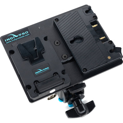 IndiPRO Tools Adaptador para Montura Gold y V con Conector XLR 3-Pin y Abrazadera de Bloqueo 14.8V