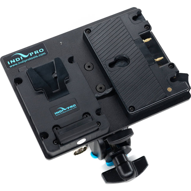 IndiPRO Tools Adaptador para Montura Gold y V con Conector XLR 3-Pin y Abrazadera de Bloqueo 14.8V