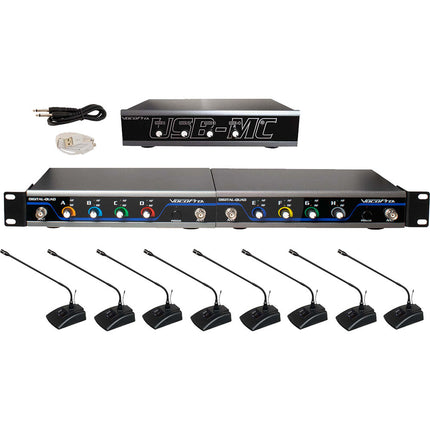 VocoPro USB-CONFERENCE-8 Sistema de Micrófonos Inalámbricos 8 Personas USB Mixer Integrado