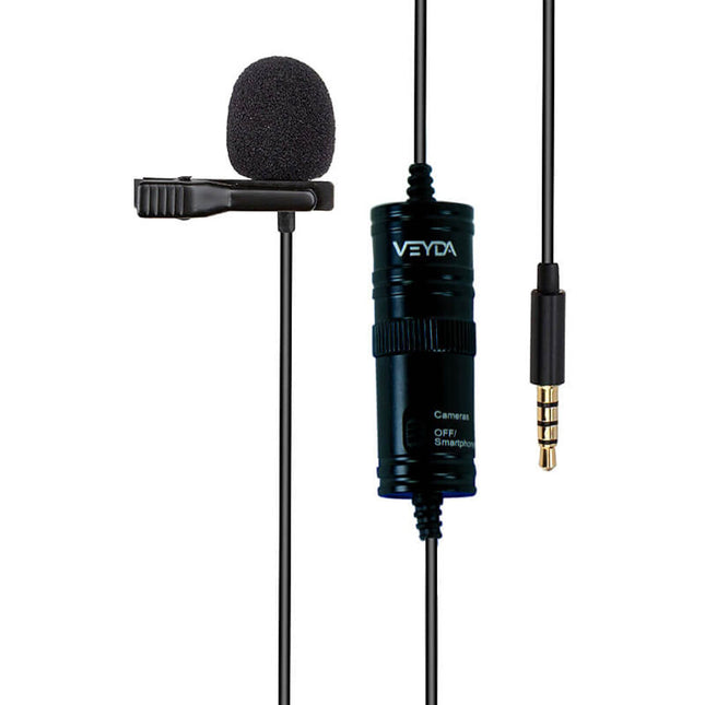 Cam Caddie Veyda VD-PL1 Micrófono Lavalier Potenciado para Smartphones y Cámaras Cable 6m Respuesta 65Hz-18kHz