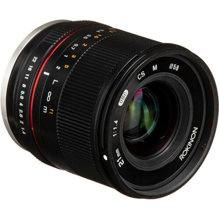 Rokinon 21mm f1.4 para Canon EF-M Lente APS-C Apertura f1.4-22 con Parasol