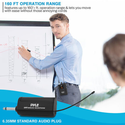 Pyle Pro PDWMU211 Sistema de Micrófono Inalámbrico UHF 2 Canales Alcance 49 m y USB