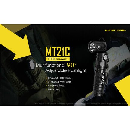Linterna LED Nitecore MT21C ángulo recto 1000 lúmenes cabeza ajustable 90°