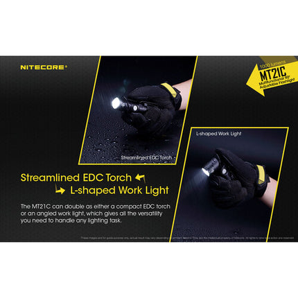 Linterna LED Nitecore MT21C ángulo recto 1000 lúmenes cabeza ajustable 90°