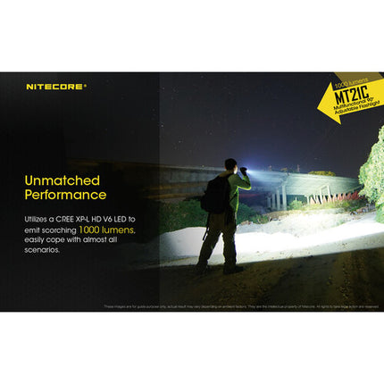 Linterna LED Nitecore MT21C ángulo recto 1000 lúmenes cabeza ajustable 90°