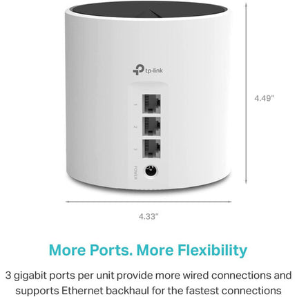 TP-Link Deco X55 Sistema Wi-Fi Mesh AX3000 Doble Banda 4500 pies² 3 Puertos Gigabit 2-Pack