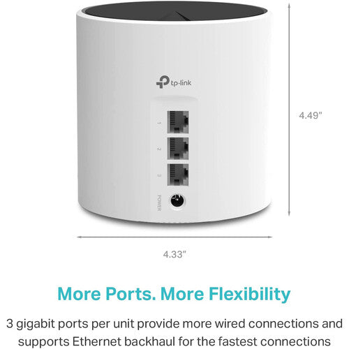 TP-Link Deco X55 Sistema Wi-Fi Mesh AX3000 Doble Banda 4500 pies² 3 Puertos Gigabit 2-Pack