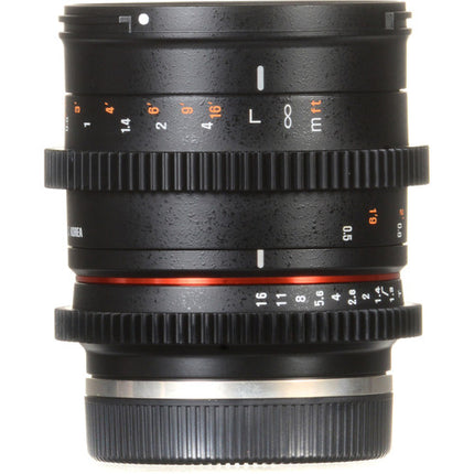 Rokinon 50mm T1.3 Objetivo Cine Compacto para Sony E 31.7° ángulo de visión con parasol y filtros 62mm
