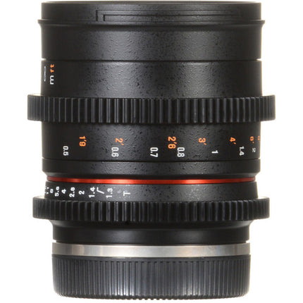 Rokinon 50mm T1.3 Objetivo Cine Compacto para Sony E 31.7° ángulo de visión con parasol y filtros 62mm