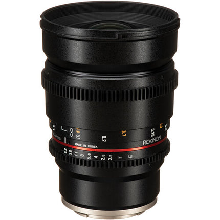 Rokinon 16mm T2.2 Cine DS Lente para Sony E Montura APS-C 77mm Filtro y Capuchones