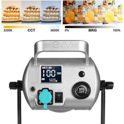 GVM SD200D Luz LED Monolight Bicolor Kit 64600 Lux 3200-5600K Con Softbox Reflector y Soporte