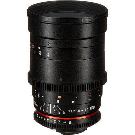 Rokinon 135mm T2.2 Cine DS Lente para Nikon F Full Frame y Filtro 77mm