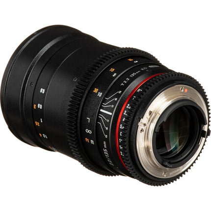 Rokinon 135mm T2.2 Cine DS Lente para Nikon F Full Frame y Filtro 77mm