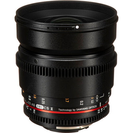 Rokinon 16mm T2.2 Objetivo Cine DS para Nikon F Montura APS-C y 77mm filtro