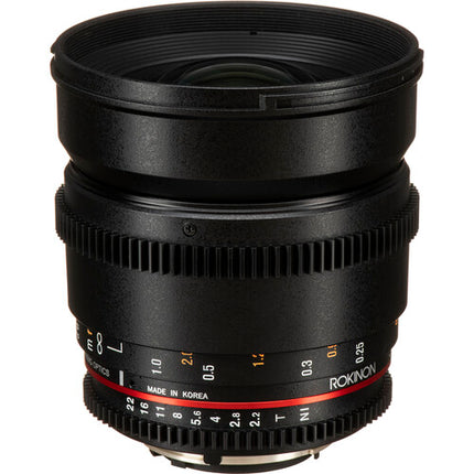 Rokinon Juego de Lentes Cine 16 35 50 85mm Montura Nikon F T1.5-T2.2