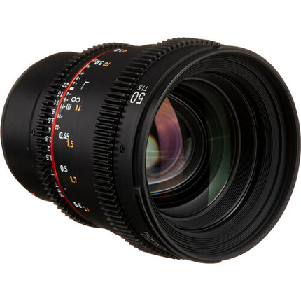 Rokinon 50mm T1.5 DSX Lente de Cine MFT con Iris de 9 Láminas y Parasol