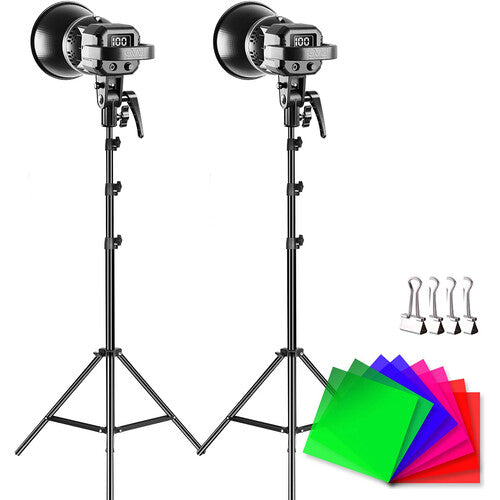 GVM LS-p80s Kit de Luz LED para Video 5600K 3100 lux con Filtros y Soportes