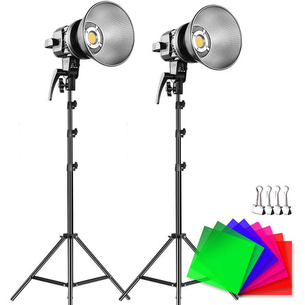 GVM LS-p80s Kit de Luz LED para Video 5600K 3100 lux con Filtros y Soportes
