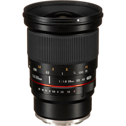 Rokinon 20mm f/1.8 ED AS UMC Objetivo Sony E Montura Full Frame f/1.8 a f/22