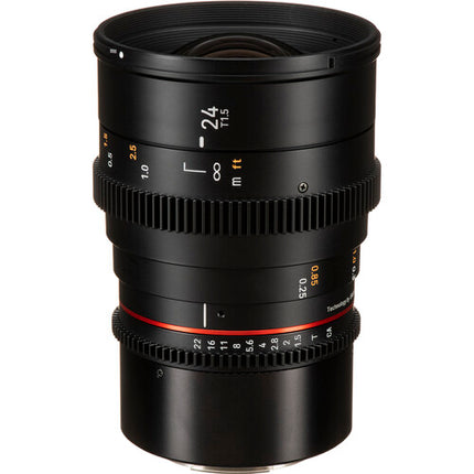 Rokinon 24mm T1.5 DSX Lente Cine de Alta Velocidad Montura RF Sellada y 9 Cuchillas