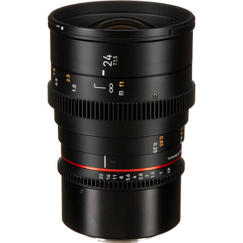 Rokinon 24mm T1.5 DSX Lente Cine de Alta Velocidad Montura RF Sellada y 9 Cuchillas