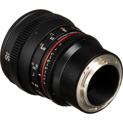 Rokinon 50mm T1.5 DSX Lente Cine Full Frame Montura E y Parasol Petal
