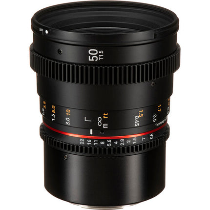 Rokinon 50mm T1.5 DSX Lente cine sobremesa para Canon RF con apertura T1.5 y lente híbrido asférico