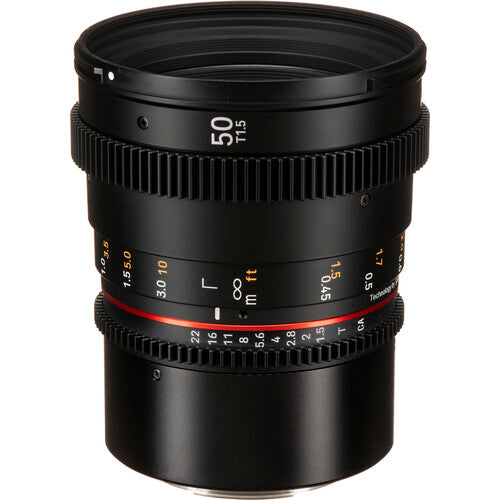 Rokinon 50mm T1.5 DSX Lente cine sobremesa para Canon RF con apertura T1.5 y lente híbrido asférico