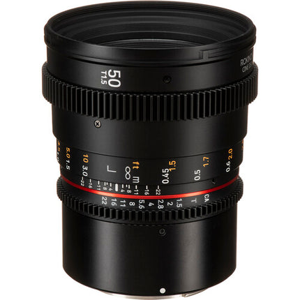 Rokinon 50mm T1.5 DSX Lente cine sobremesa para Canon RF con apertura T1.5 y lente híbrido asférico