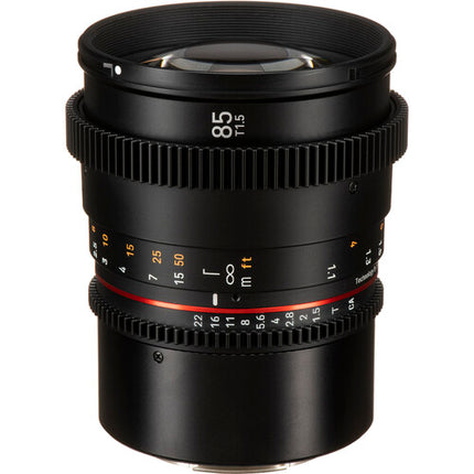 Rokinon 85mm T1.5 DSX Lente de Cine Full-Frame con Iris de 9 Palas y Parasol