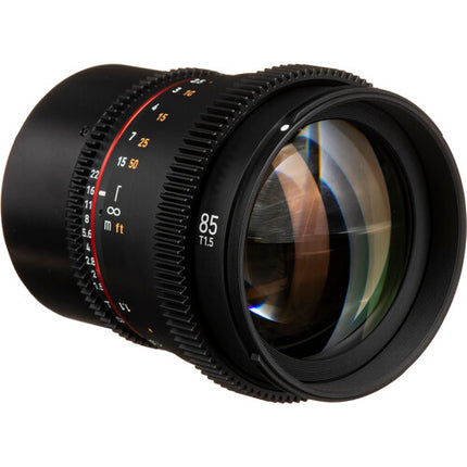 Rokinon 85mm T1.5 DSX Lente de Cine Full-Frame con Iris de 9 Palas y Parasol