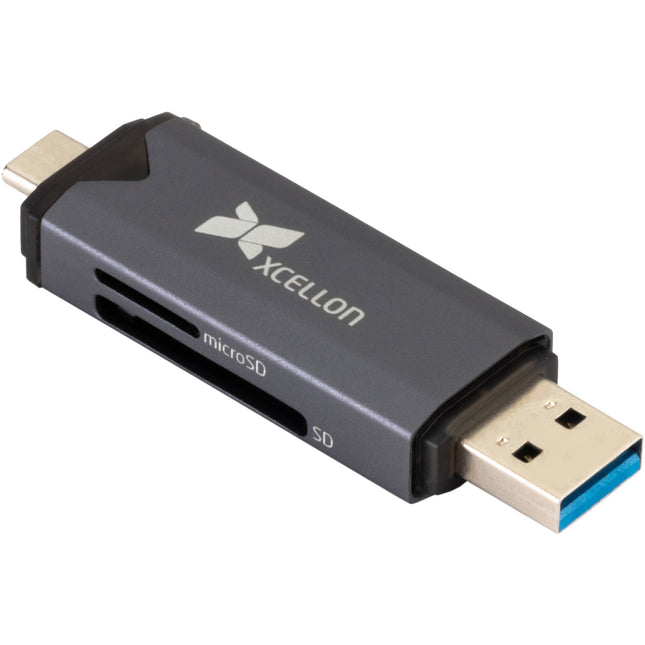 Xcellon Dual USB 3.2 Gen 1 Lector de Tarjetas con Keychain y USB-C USB-A