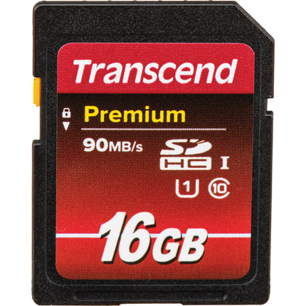 Transcend 16GB Tarjeta de Memoria SDHC Premium UHS-I Clase 10 90MB/s