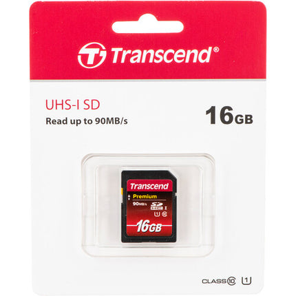 Transcend 16GB Tarjeta de Memoria SDHC Premium UHS-I Clase 10 90MB/s