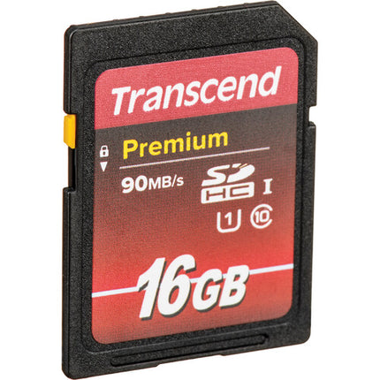Transcend 16GB Tarjeta de Memoria SDHC Premium UHS-I Clase 10 90MB/s