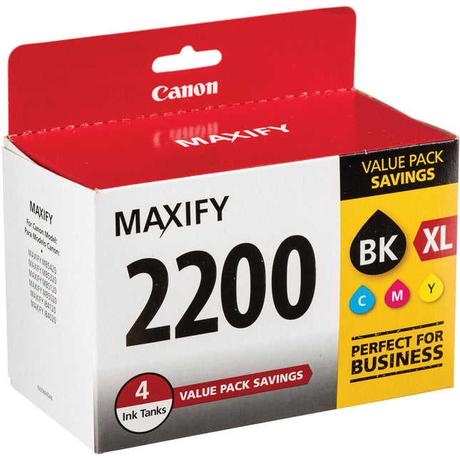Canon PGI-2200 XL Pack de Tinta 4 Colores para MAXIFY y PIXMA