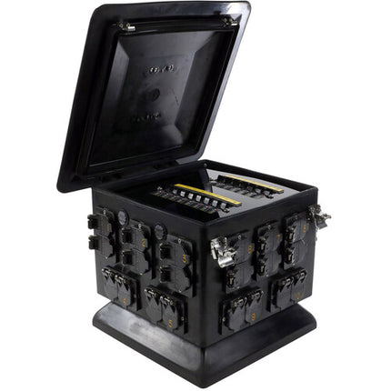 Lex Products PowerHOUSE 100A 3 Fase Caja de Distribución con 15 Tomas Dúplex