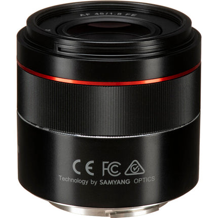Rokinon AF 45mm f/1.8 FE Lente para Sony E Full Frame f/1.8-22