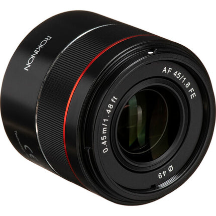 Rokinon AF 45mm f/1.8 FE Lente para Sony E Full Frame f/1.8-22