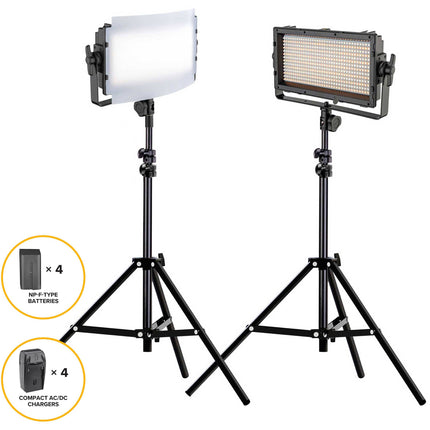 Genaray Spectro LED Essential 500IIB Panel LED Bi-Color 3200K-5600K Kit 2 Luces con Baterías