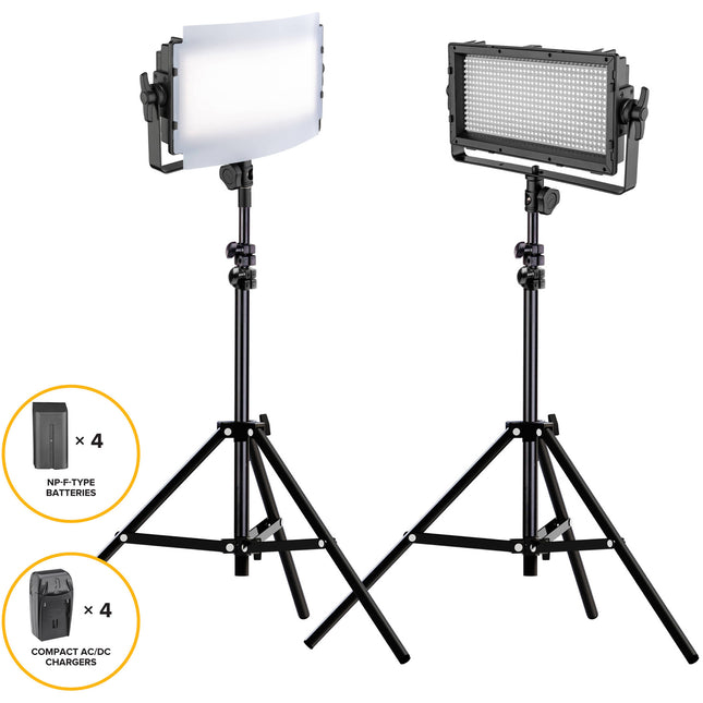Genaray Spectro LED Essential 500IID Panel LED Luz Diurna 5600K 3880 Lux Kit 2 Luces y Baterías
