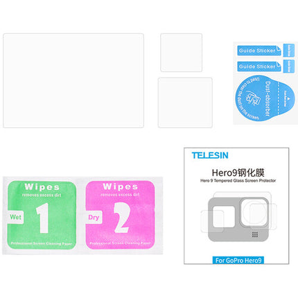 TELESIN Protector de Cristal Templado para GoPro HERO9/10/11/12 Lentes y Pantallas