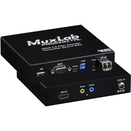 MuxLab Single-Mode HDMI 2.0 Extensor de Fibra Kit 4K 60Hz HDR 10km