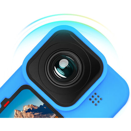 TELESIN Funda de Silicona Protectora con Correa y Cubierta de Lente Azul para GoPro HERO