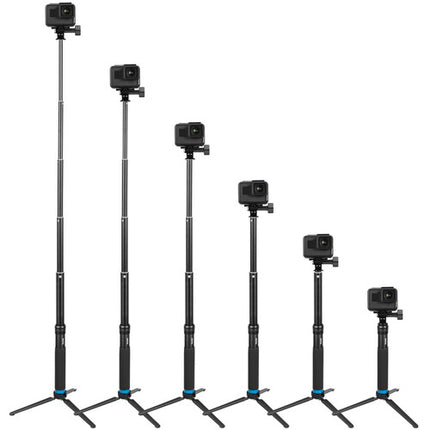 TELESIN Palo Selfie Extendible de Aluminio con Trípode y Clip para Móvil