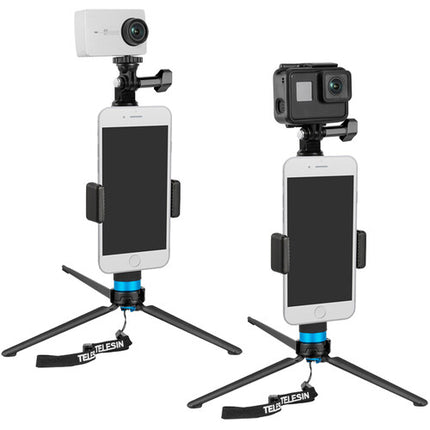 TELESIN Palo Selfie Extendible de Aluminio con Trípode y Clip para Móvil