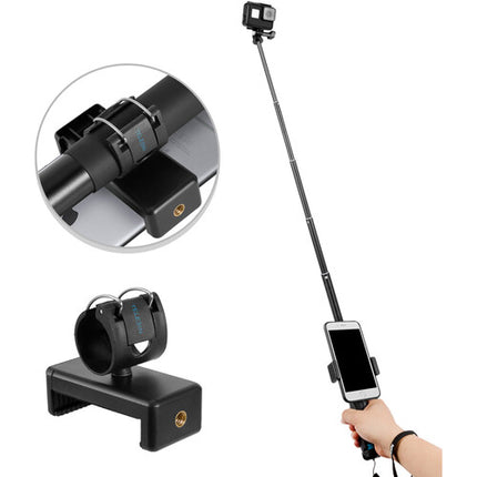 TELESIN Palo Selfie Extendible de Aluminio con Trípode y Clip para Móvil