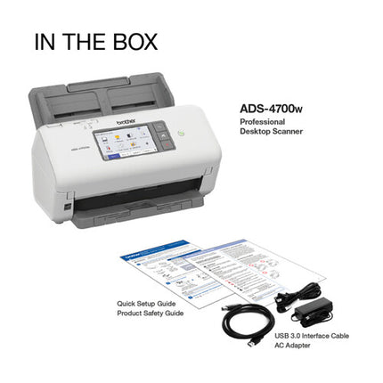 Brother ADS-4700W Escáner profesional inalámbrico 40 ppm 80 ipm 80 páginas ADF pantalla táctil color
